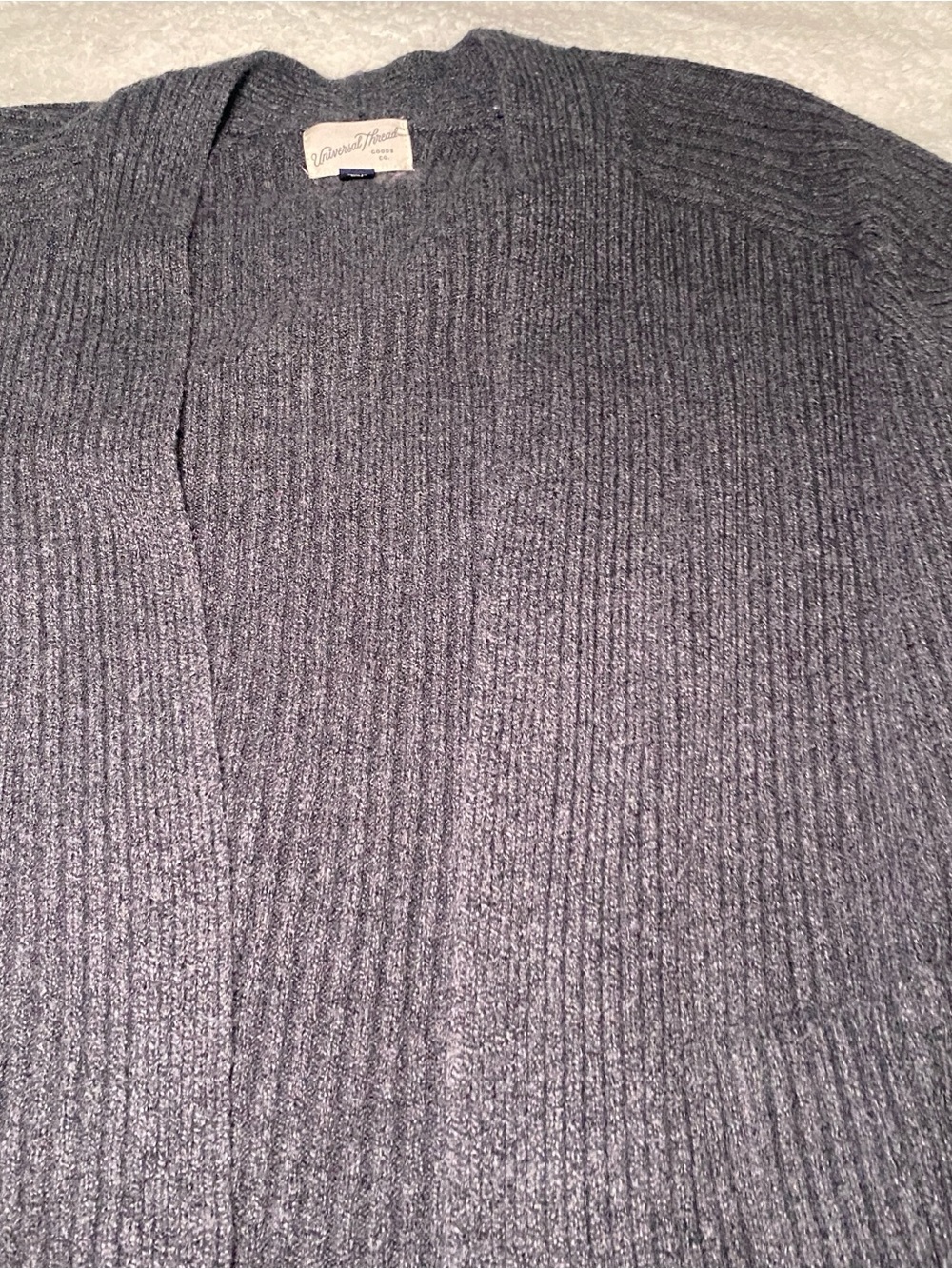 Universal Thread Dark Gray Ribbed Open-Front Cardigan - Picture 4 of 5